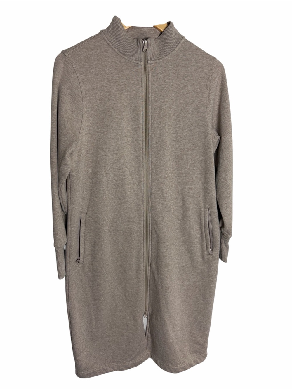 Duluth Trading Co. tan heathered souped up fleece zip up robe or dress size XS